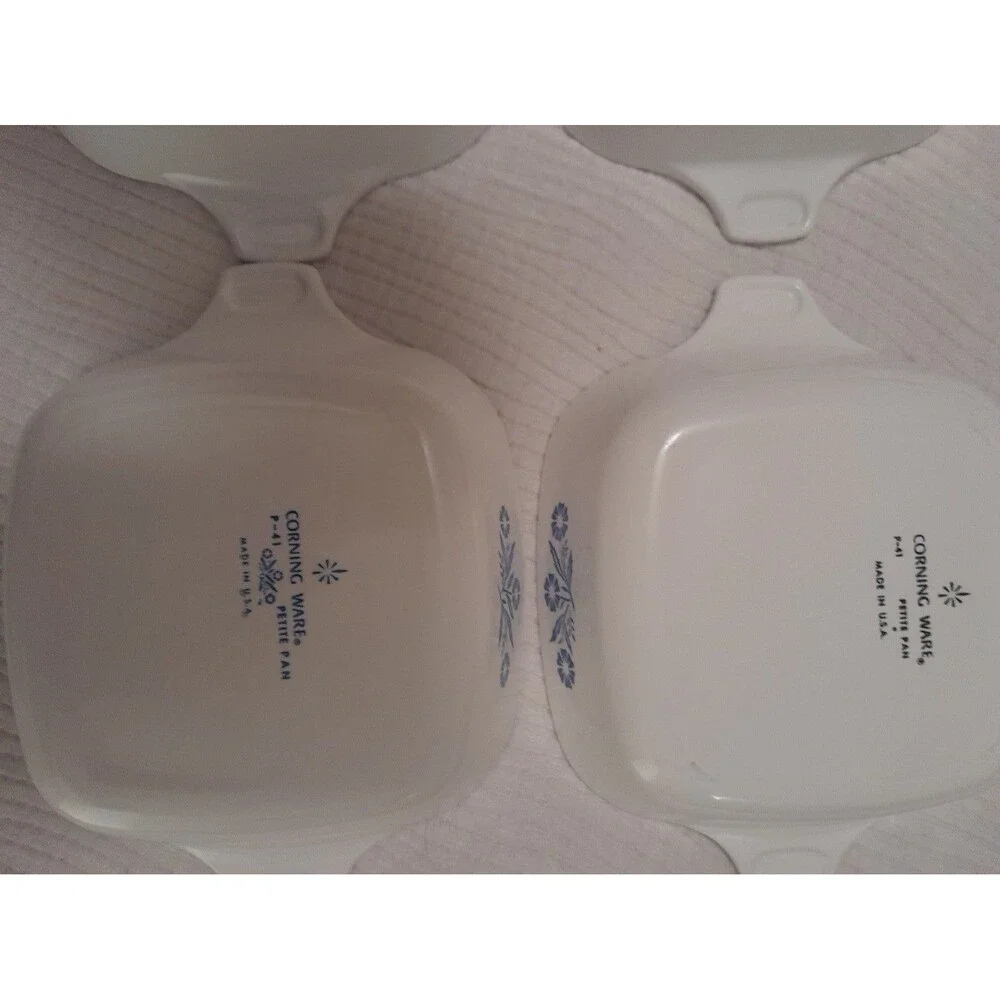Corning Ware Blue Cornflower Mini Casserole Dishes Set of 4 Vintage